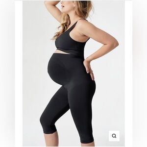 Blanqi Everyday Maternity Belly Support Crop Leggings Black Size Large